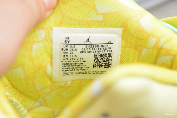 Reps BK 543390-800 floral (gs) retro air jordan dynamic yellow 6 1110